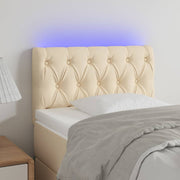 Hoofdbord 80x7x78/88 cm stof crèmekleurig LED