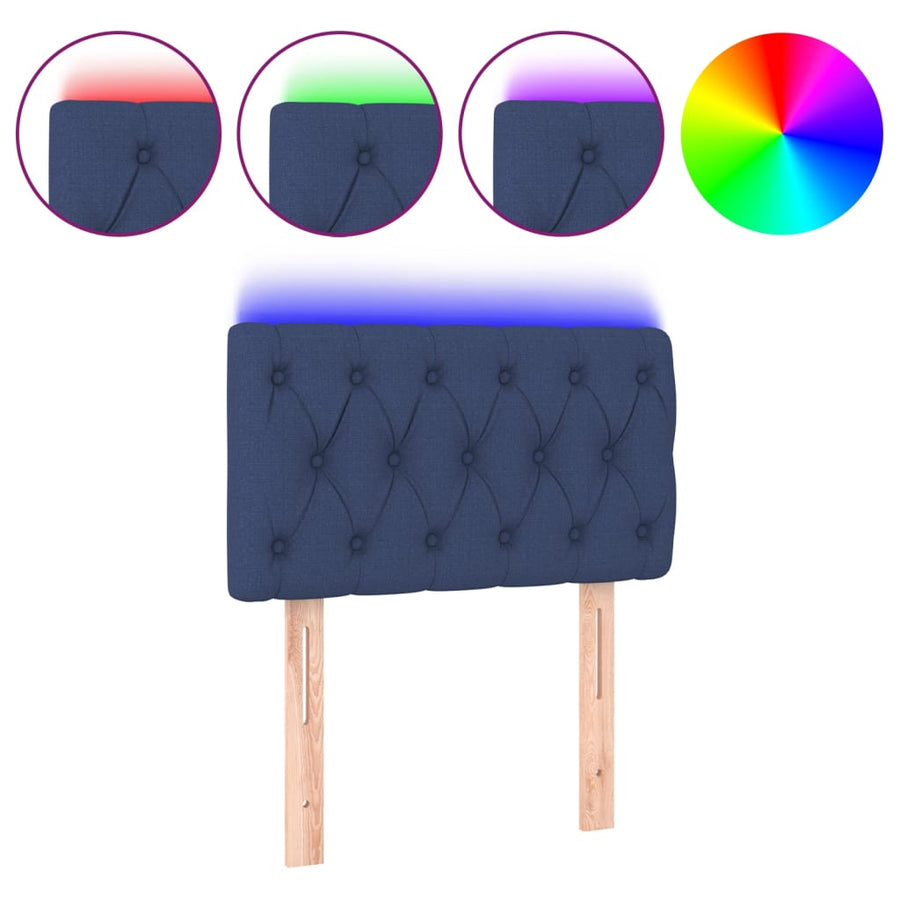 Hoofdbord Led Stof 80 x 7 x 78/88 cm Blauw