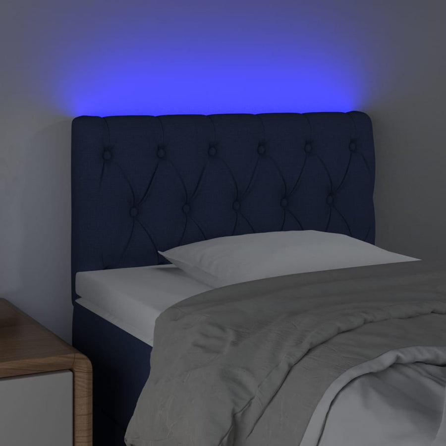 Hoofdbord Led Stof 80 x 7 x 78/88 cm Blauw