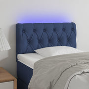 Hoofdbord 80x7x78/88 cm stof blauw LED