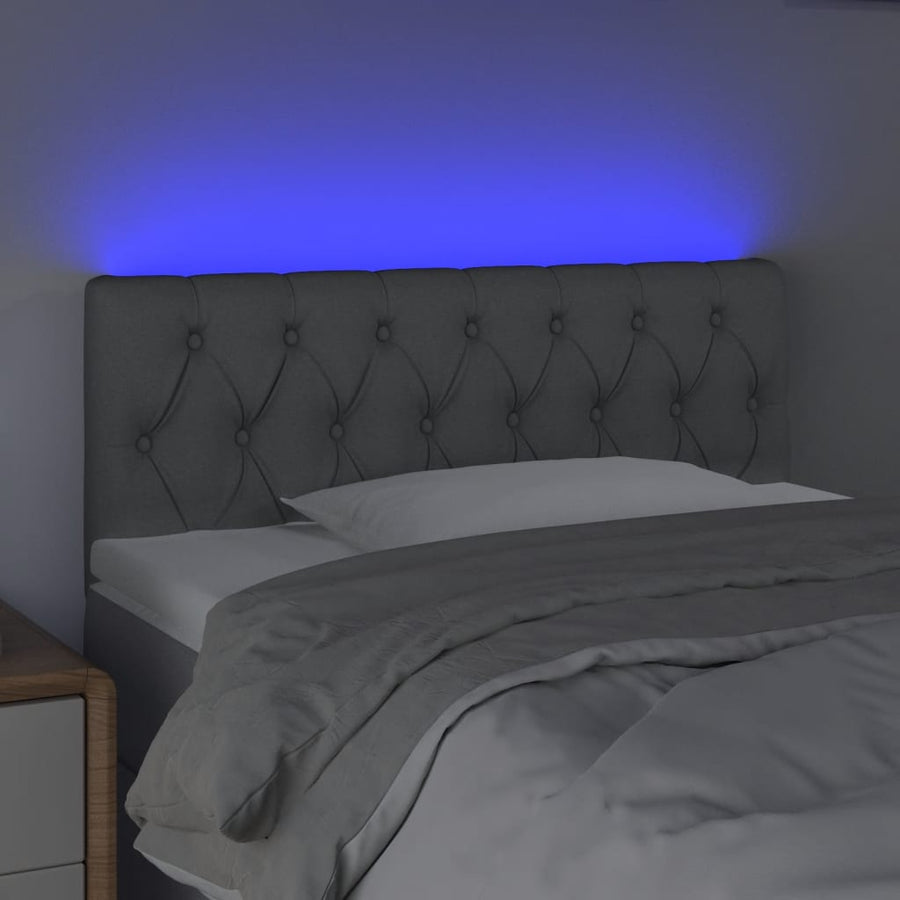 Hoofdbord Led Stof 90 x 7 x 78/88 cm Lichtgrijs