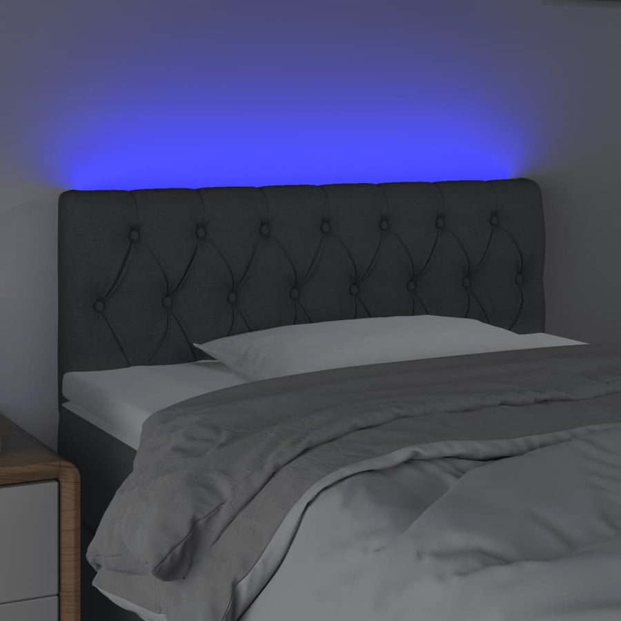 Hoofdbord Led Stof 90 x 7 x 78/88 cm Donkergrijs