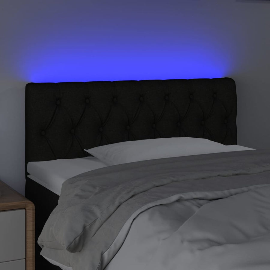 Hoofdbord Led Stof 90 x 7 x 78/88 cm Zwart
