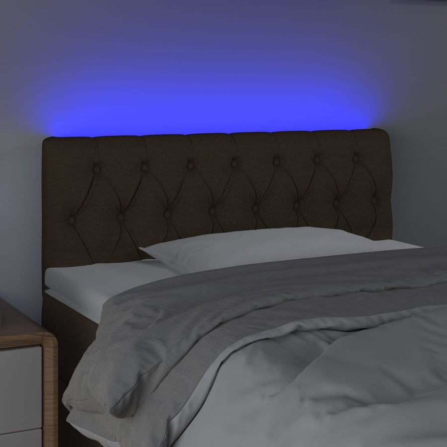 Hoofdbord Led Stof 90 x 7 x 78/88 cm Donkerbruin