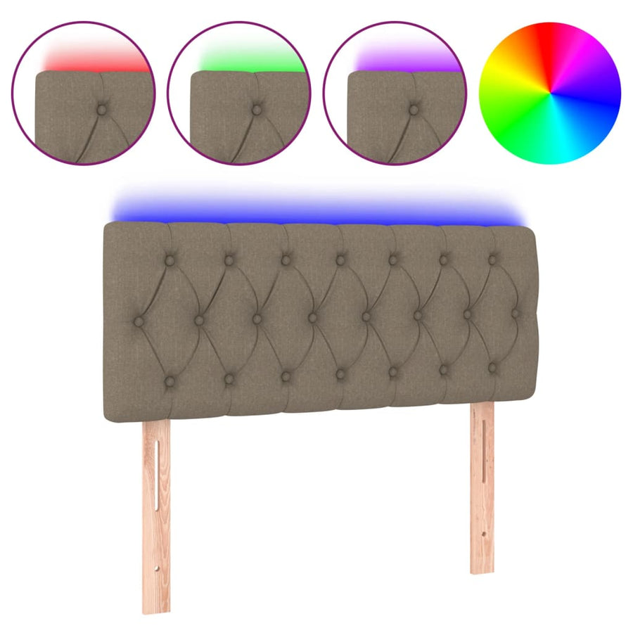 Hoofdbord Led Stof 90 x 7 x 78/88 cm Taupe