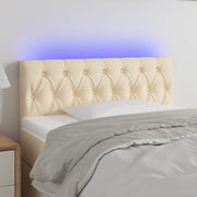 Hoofdbord 90x7x78/88 cm stof crèmekleurig LED
