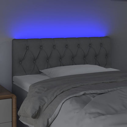Hoofdbord Led 100X7X78/88 Cm Stof Lichtgrijs Lichtgrijs 100 x 7 x 78/88 cm