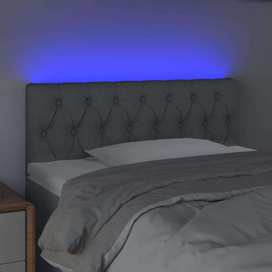 Hoofdbord Led 100X7X78/88 Cm Stof Lichtgrijs Lichtgrijs 100 x 7 x 78/88 cm