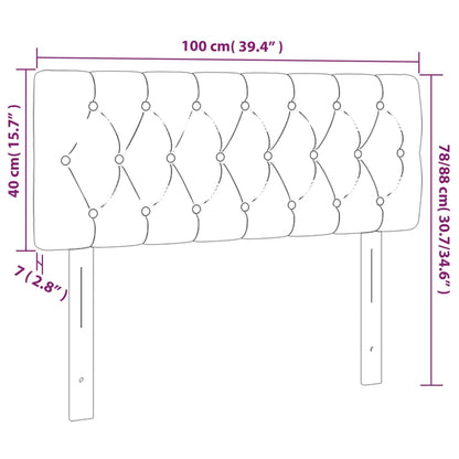 Hoofdbord Led 100X7X78/88 Cm Stof Lichtgrijs Lichtgrijs 100 x 7 x 78/88 cm