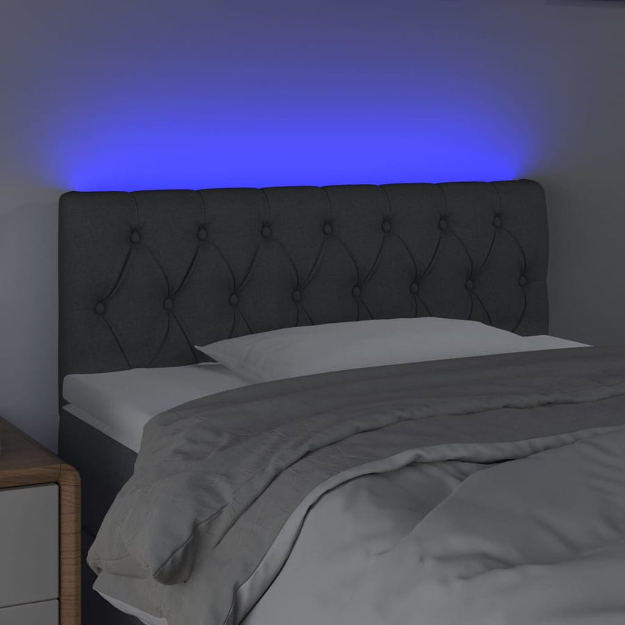 Hoofdbord Led 100X7X78/88 Cm Stof Donkergrijs 100 x 7 x 78/88 cm