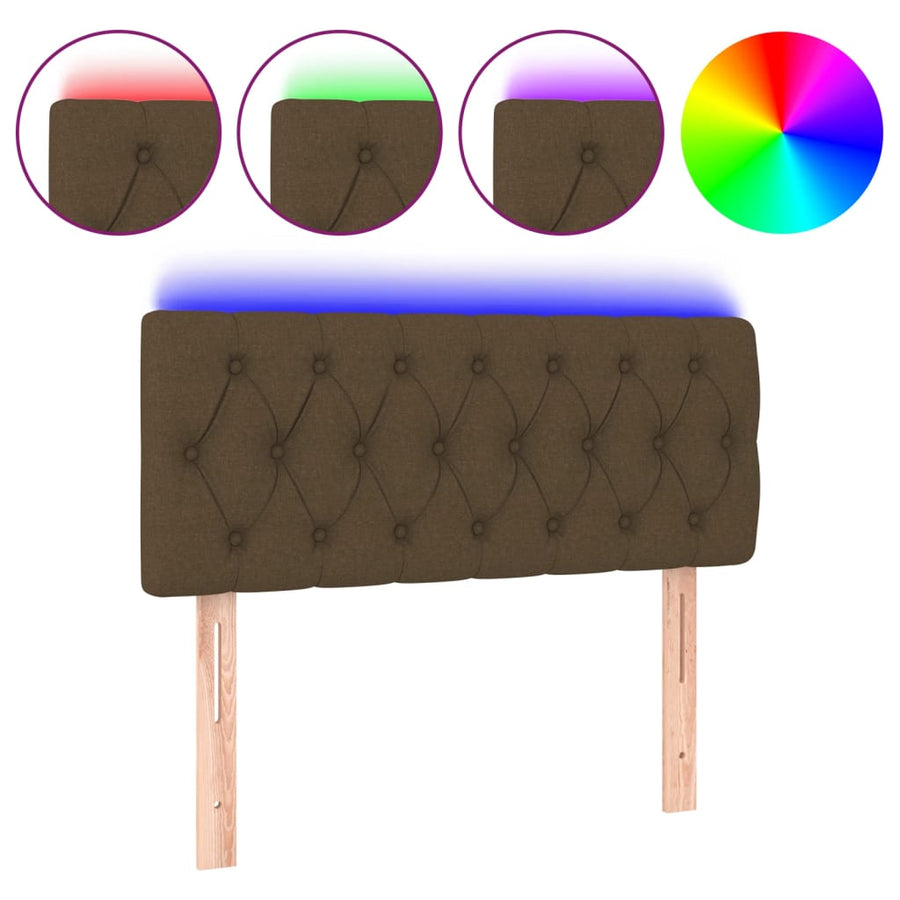 Hoofdbord Led Stof 100 x 7 x 78/88 cm Donkerbruin