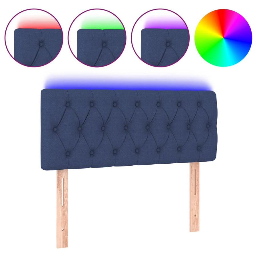 Hoofdbord Led 100X7X78/88 Cm Stof Blauw 100 x 7 x 78/88 cm