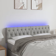 Hoofdbord 144x7x78/88 cm lichtgrijs LED