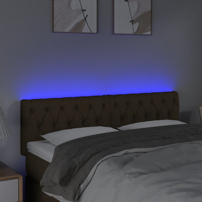 Hoofdbord Led Stof 144 x 7 x 78/88 cm Donkerbruin