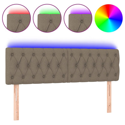 Hoofdbord Led Stof 144 x 7 x 78/88 cm Taupe