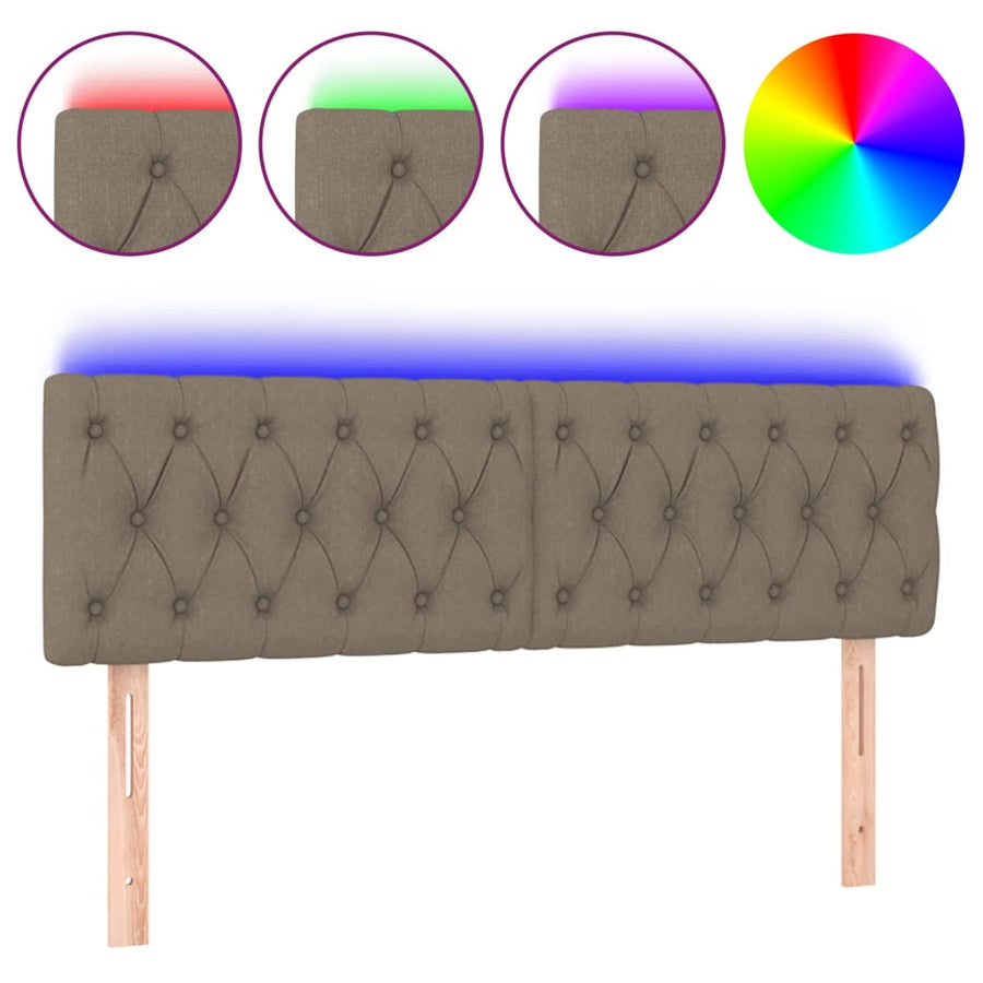 Hoofdbord Led Stof 144 x 7 x 78/88 cm Taupe