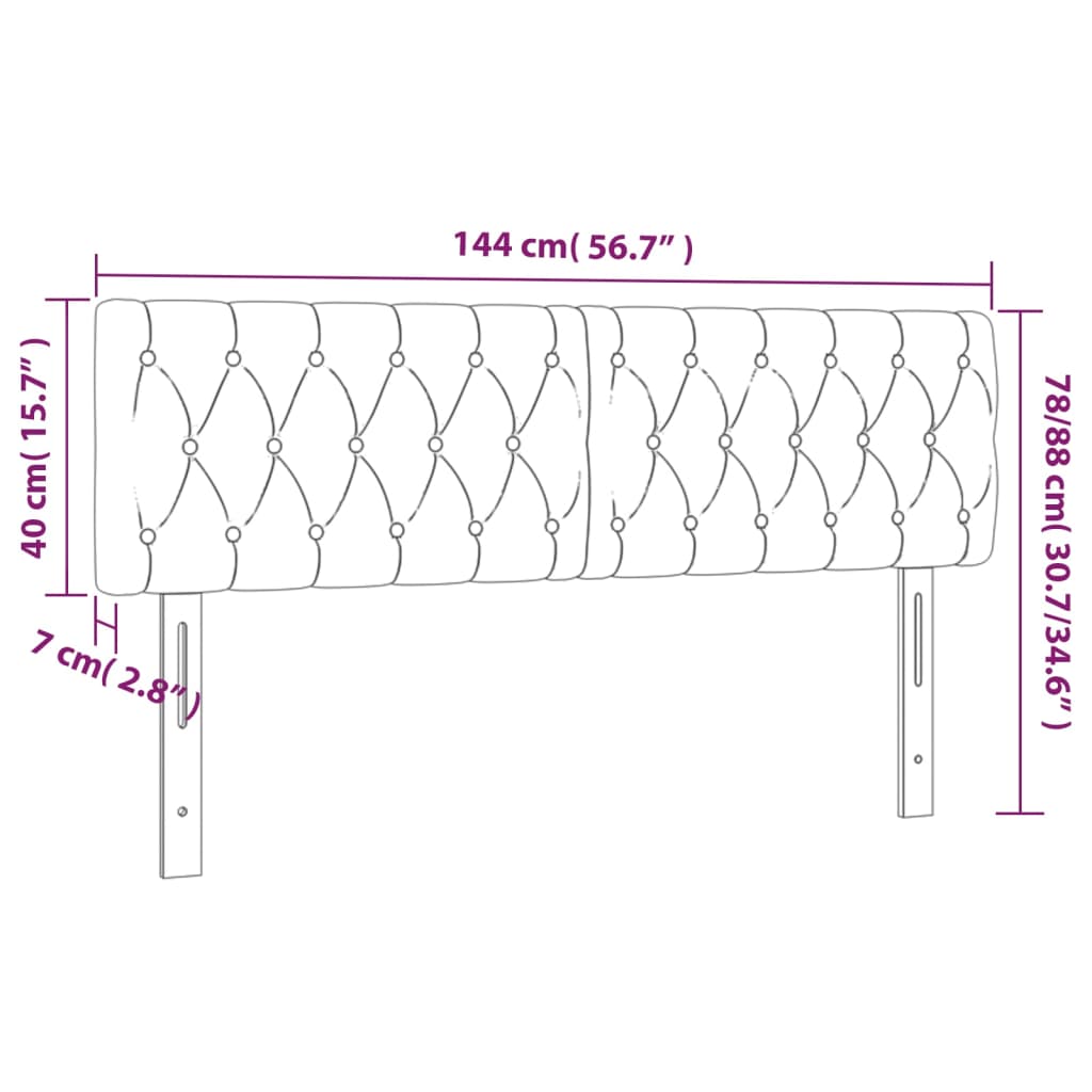Hoofdbord Led Stof 144 x 7 x 78/88 cm Taupe