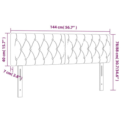 Hoofdbord Led Stof 144 x 7 x 78/88 cm Taupe