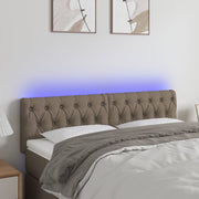 Hoofdbord 144x7x78/88 cm stof taupe LED