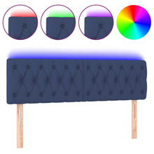 Hoofdbord Led Stof 144 x 7 x 78/88 cm Blauw