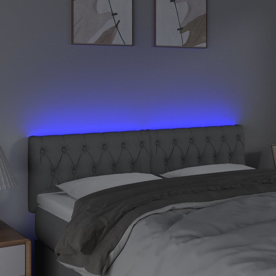 Hoofdbord Led Stof 160 x 7 x 78/88 cm Lichtgrijs
