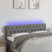 Hoofdbord 160x7x78/88 cm stof donkergrijs LED