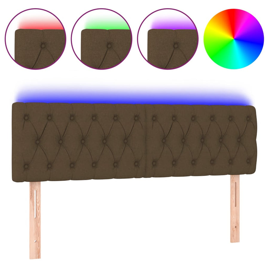 Hoofdbord Led Stof 160 x 7 x 78/88 cm Donkerbruin