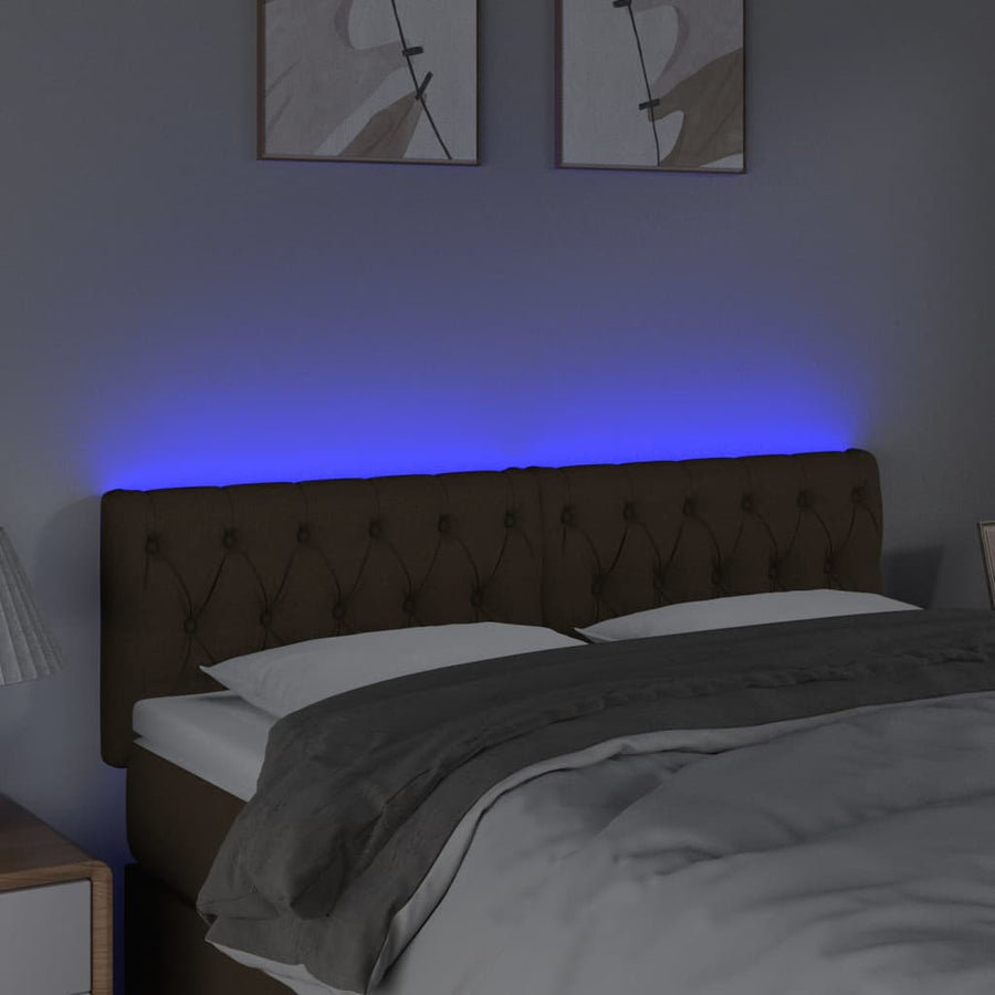 Hoofdbord Led Stof 160 x 7 x 78/88 cm Donkerbruin