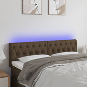 Hoofdbord LED 160x7x78/88 cm stof donkerbruin