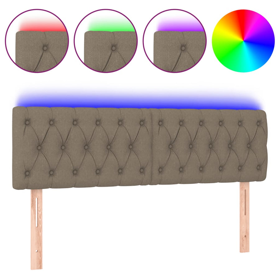 Hoofdbord Led Stof 160 x 7 x 78/88 cm Taupe