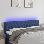 Hoofdbord 160x7x78/88 cm stof blauw LED