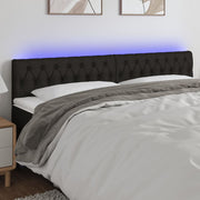 Hoofdbord 180x7x78/88 cm stof zwart met LED