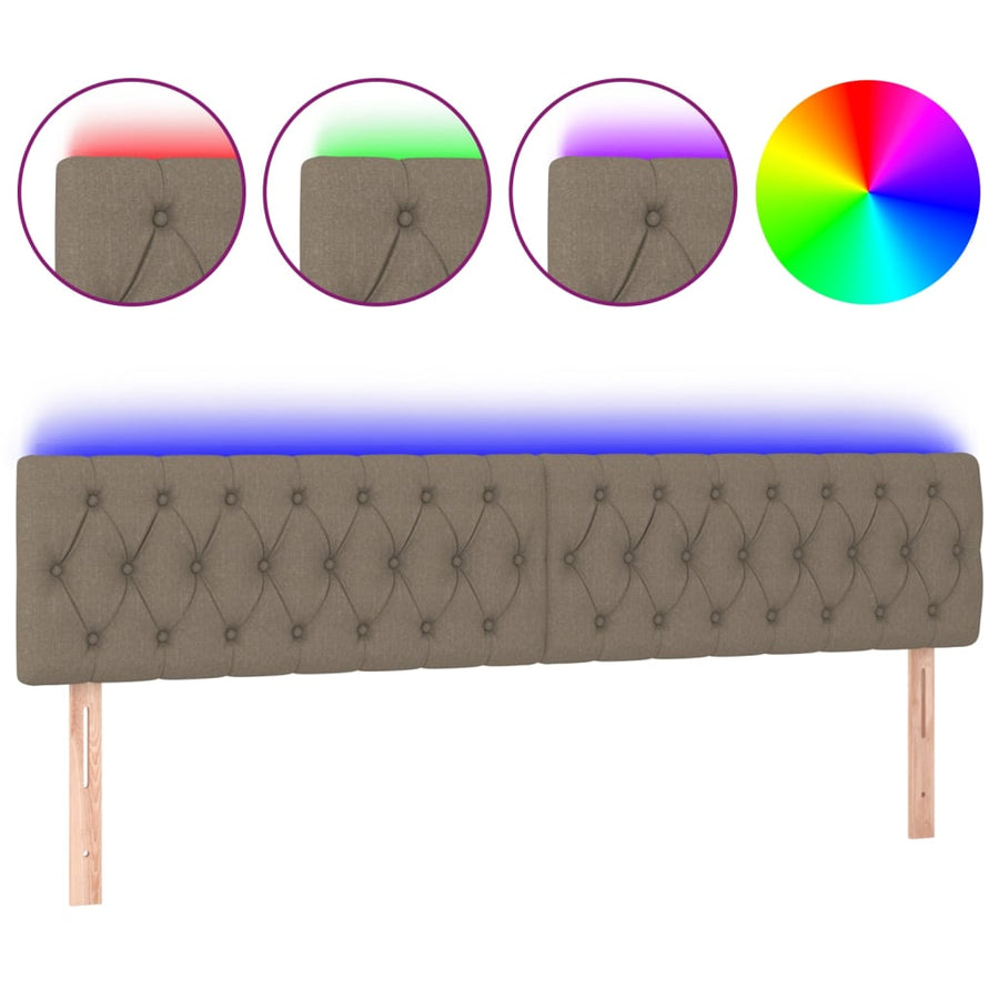 Hoofdbord Led Stof 180 x 7 x 78/88 cm Taupe