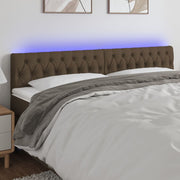 Hoofdbord 200x7x78/88 cm stof donkerbruin met LED