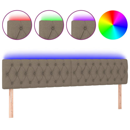 Hoofdbord Led Stof 200 x 7 x 78/88 cm Taupe