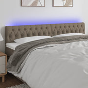 Hoofdbord 200x7x78/88 cm stof taupe LED