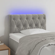Hoofdbord LED 80x7x78/88 cm fluweel lichtgrijs