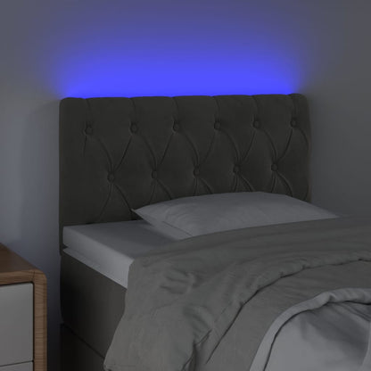 Hoofdbord Led Fluweel 80 x 7 x 78/88 cm Donkergrijs