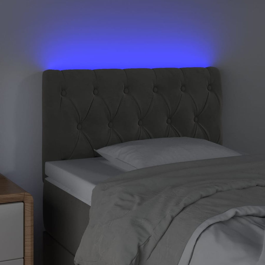 Hoofdbord Led Fluweel 80 x 7 x 78/88 cm Donkergrijs