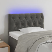 Hoofdbord 80x7x78/88 cm fluweel donkergrijs LED