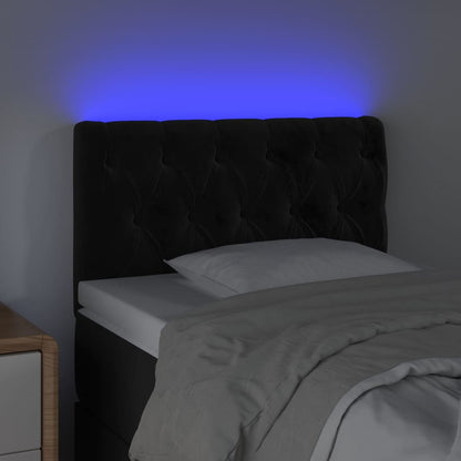 Hoofdbord Led Fluweel 80 x 7 x 78/88 cm Zwart