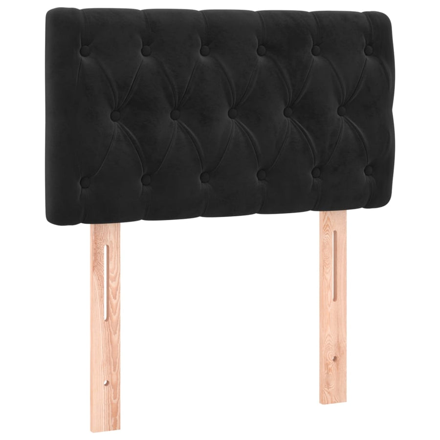 Hoofdbord Led Fluweel 80 x 7 x 78/88 cm Zwart