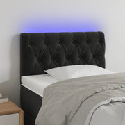 Hoofdbord 80x7x78/88 cm fluweel zwart LED