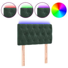 Hoofdbord Led Fluweel 80 x 7 x 78/88 cm Donkergroen