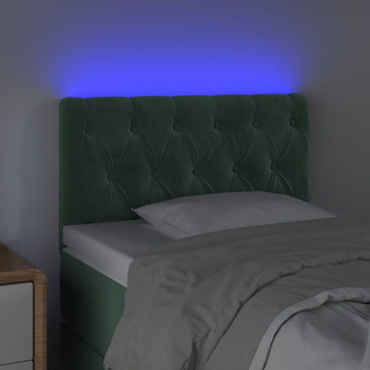 Hoofdbord Led Fluweel 80 x 7 x 78/88 cm Donkergroen
