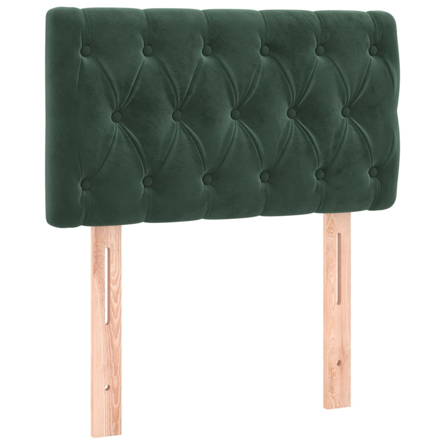Hoofdbord Led Fluweel 80 x 7 x 78/88 cm Donkergroen