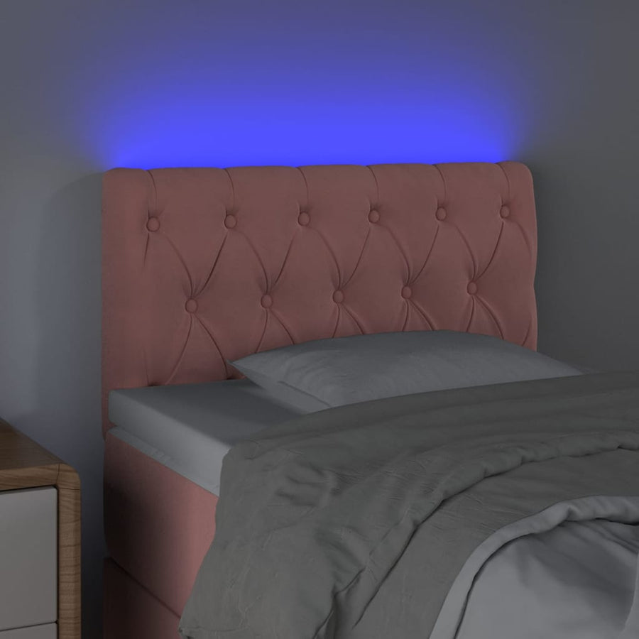 Hoofdbord Led Fluweel 80 x 7 x 78/88 cm Roze