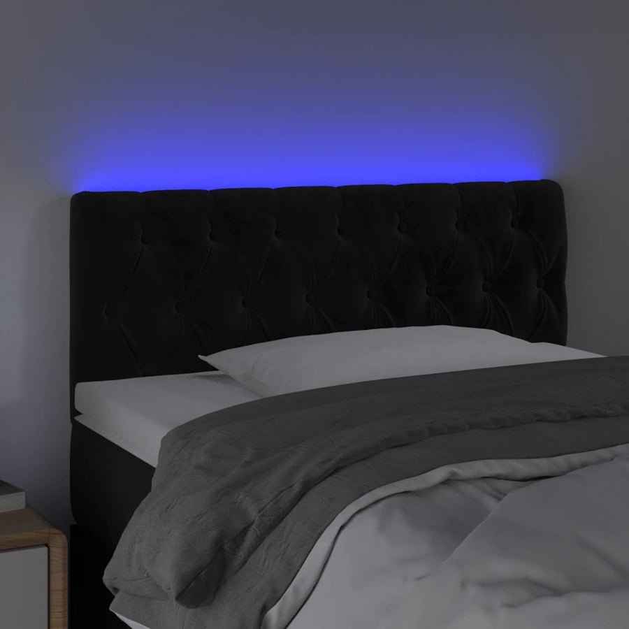 Hoofdbord Led Fluweel 90 x 7 x 78/88 cm Zwart