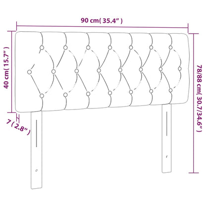 Hoofdbord Led Fluweel 90 x 7 x 78/88 cm Roze