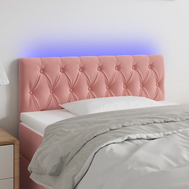 Hoofdbord Led Fluweel 90 x 7 x 78/88 cm Roze